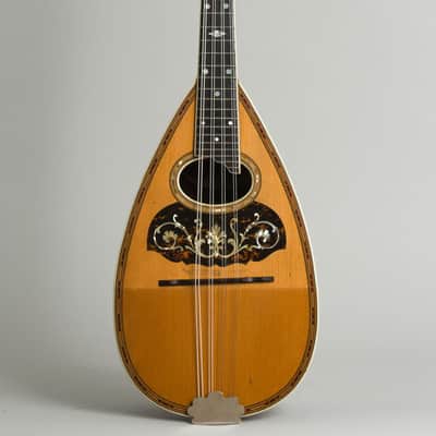 Stahl Style 6 Bowl Back Mandolin, made by Larson Brothers, c. 1910, original brown leather covered hard shell case. image 1