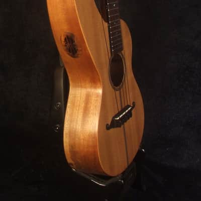 Handcrafted 5 String Harp Style Concert Ukulele, Solid Spruce, Mahogany, MOP Vine Inlay, Bruce Wei HU15-2002 image 5