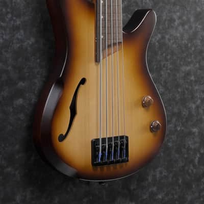 Ibanez SR Bass Workshop 5 String Electric Bass - Hollow Body Fretless - Fretless - Natural Browned Burst Flat (SRH505FNNF) image 4