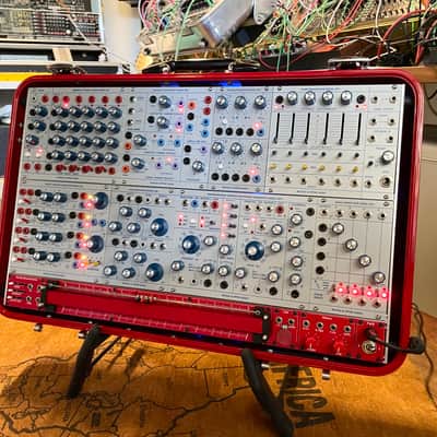 Buchla Tiptop 200t series with BPNYC ZERO Halliburton Eurorack Modular Travel Case 7U 'REDRUM" image 15