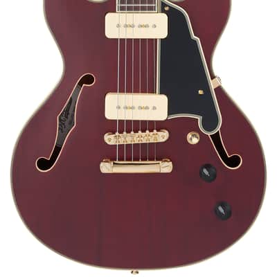 D'Angelico Deluxe Mini DC Satin Trans Wine w/Case image 1