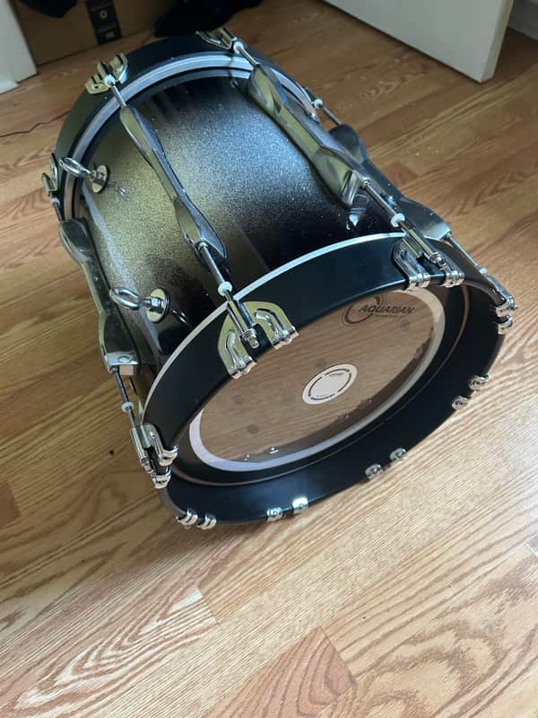 Pearl 14" x 14" Championship Marching Bass Drum 2010s - Black Silver Burst image 1