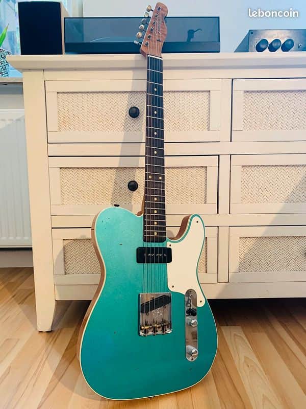 Fender Custom Shop P90 Mahogany Telecaster Journeyman Relic 2020 - Aged Teal Green Metallic image 1