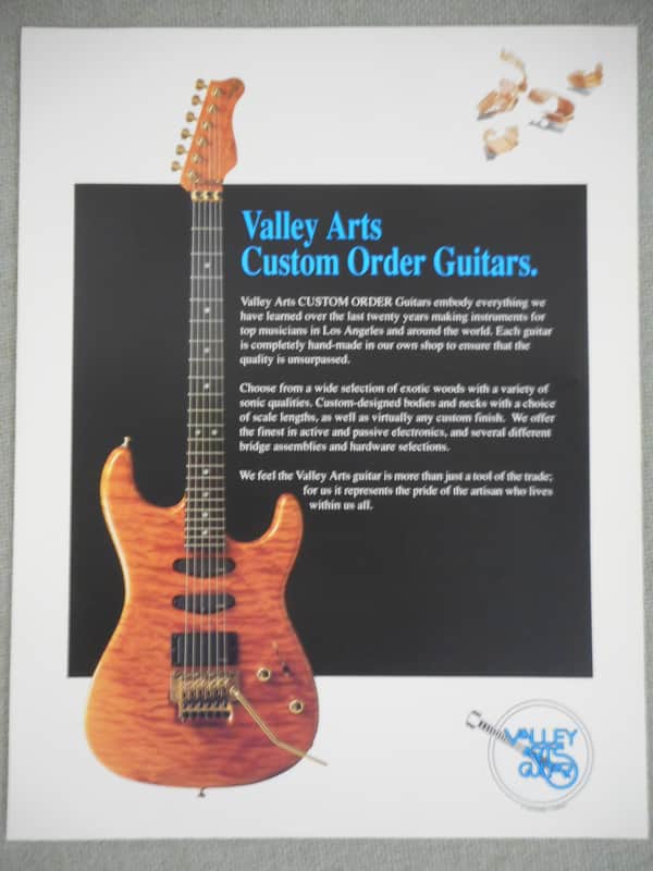 Valley Arts Custom Order Guitar Brochure Early 90's image 1