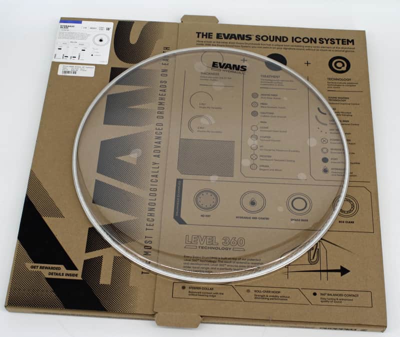 Evans TT18HG Hydraulic Glass Drum Head - 18" 2000 - 2020 - Clear image 1