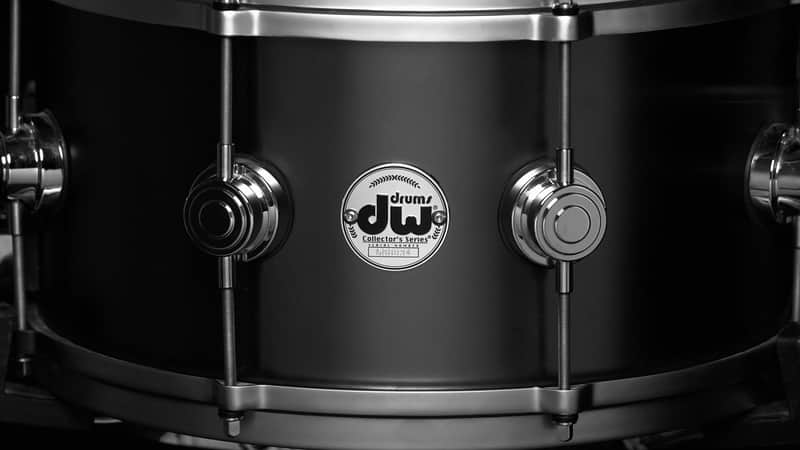 DW Collector's  Satin Black Over Brass 1307 Snare Drum with die cast & brass wires! Harcase inc. image 1