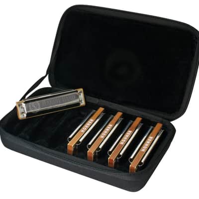Hohner Marine Band 1896 5-piece Harmonica Set with Case-NEW image 2