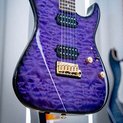 Suhr Standard Thin Burst LE Trans Purple, Roasted Alder, Quilt Maple, IRW, Gold Hardware HH image 2