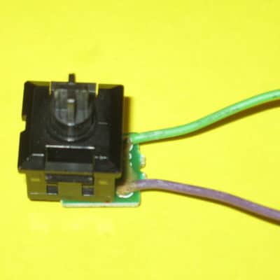 lightly used Boss ON / OFF Foot Switch - black hard plastic on very small green circuit board + green & purple wires for Boss compact size pedals (works fine) came off of a lightly used 2010 SYB5 pedal (NO pedal included / NO other items included) image 2