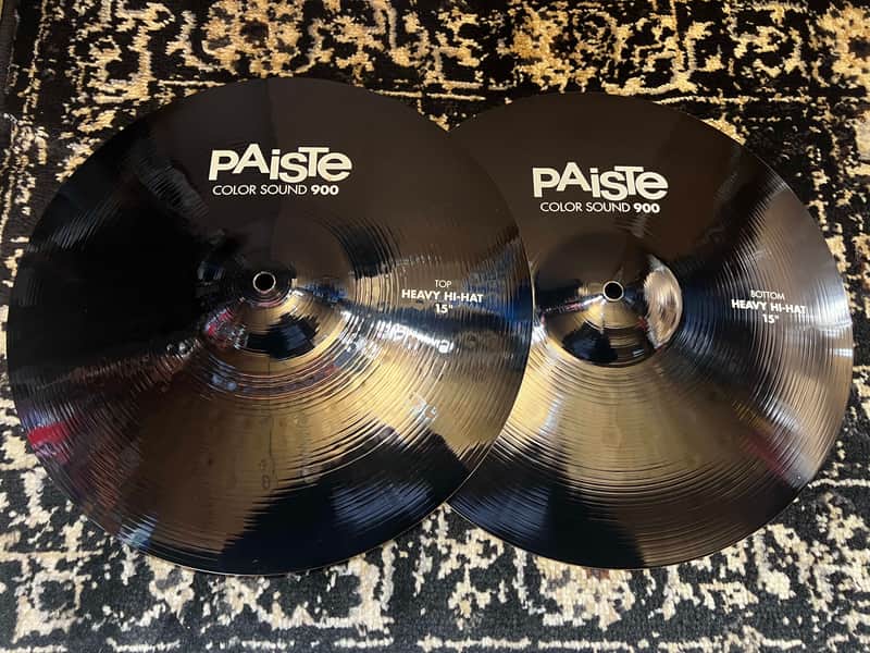 Paiste 15" Color Sound 900 Series Heavy Hi-Hat Cymbals (Pair) - Black image 1
