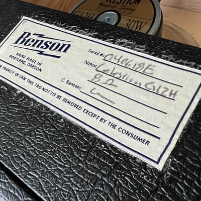 Benson Amps Celeston 1x12" Speaker Cabinet 2022 Black Tolex image 3