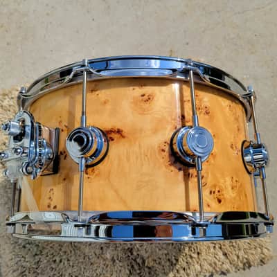 DW Collector's Series Exotic VLT 7x14 Snare Drum - Mapa Burl W/ Protection Racket Bag (C013-4) image 12