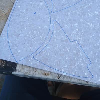 Custom Hand made Pearl White upper lower pickguards to fit on Current Rickenbacker 330 360 guitar image 3