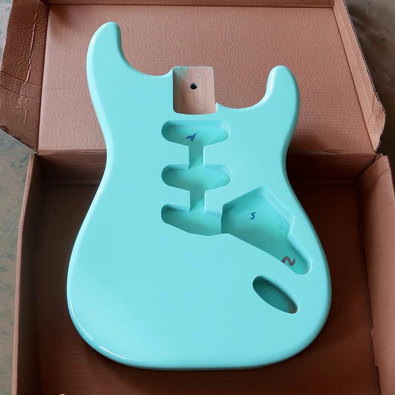 Blue Poplar Strat Style Guitar Body, SSS Route, 57mm Neck Pocket image 1