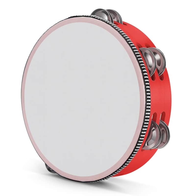 2025 Unbranded Wood Handheld Tambourine Adults 8-Inch Double R...