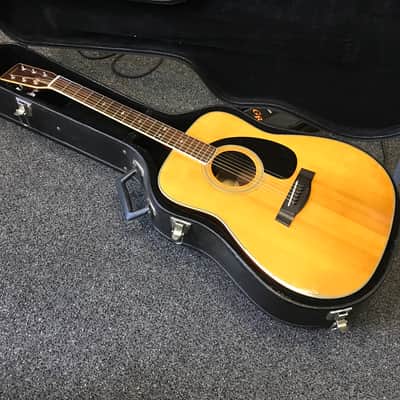 Yamaha FG-345 acoustic dreadnought guitar 1970s made in Taiwan with vintage hard case image 1