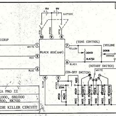 Aria Pro II SB-1000 BB active preamp, retrofit/restoration 1977-1986 image 3
