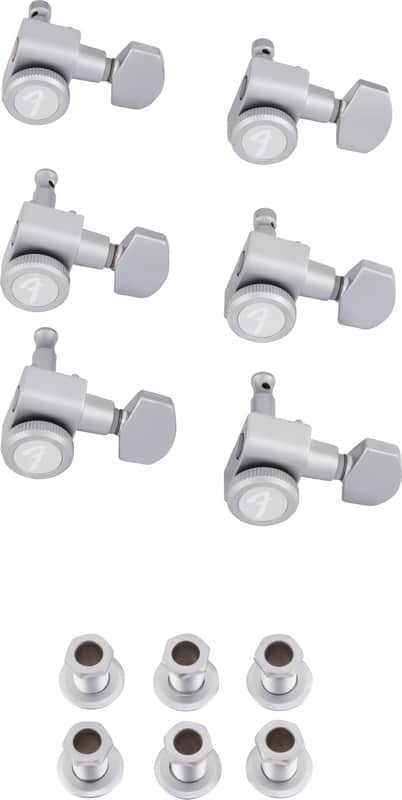 Fender Locking Stratocaster®/Telecaster® Staggered Tuning Machines, Brushed Chrome (6) 0990818000 image 1