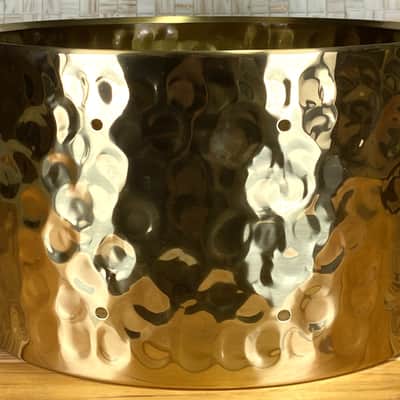 Hammered Brass 8x14 Snare Drum Shell Predrilled 4.5" image 8