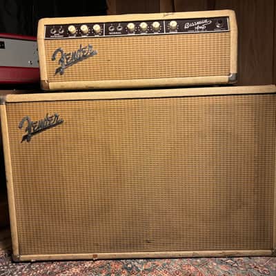 Fender Bassman 6G6-B Brownface 50-Watt 2x12" Piggyback Guitar Amp 1963 - 1964 - Blonde image 1