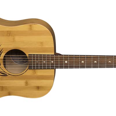 LUNA Woodland Bamboo Dread Acoustic Guitar NEW w/ Case image 2