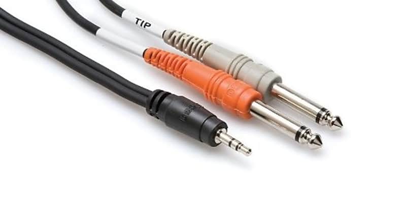 Hosa CMP-159 Stereo Breakout, 3.5 mm TRS to Dual 1/4 in TS, 10-Feet image 1