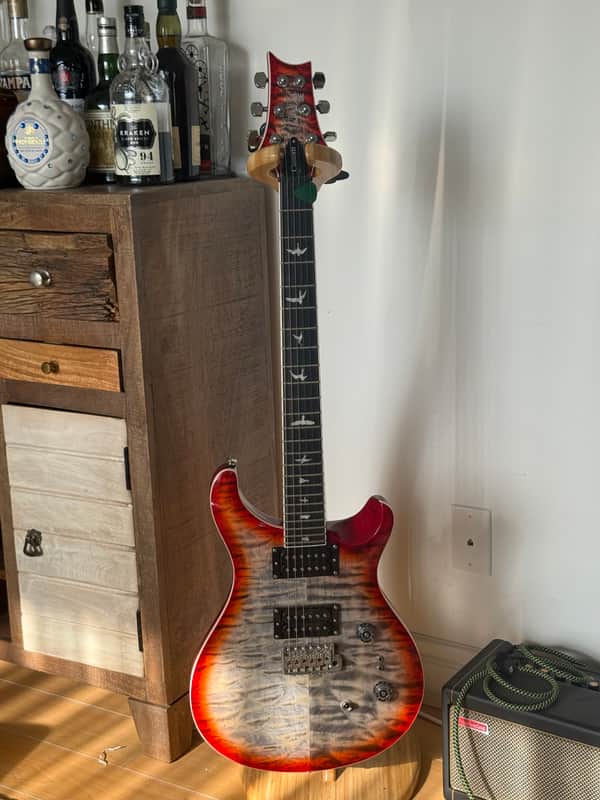 PRS SE Custom 24-08 Quilt 2025 - Present - Charcoal Cherry Burst image 1