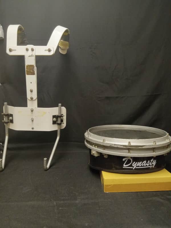 Dynasty Wedge Marching Snare Drum W/ Harness 14"x7" serial 10784 - Black image 1