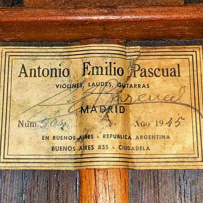Antonio Emilio Pascual classical guitar 1945 - amazing guitar - luthier of Manuel Ramirez + video! image 12