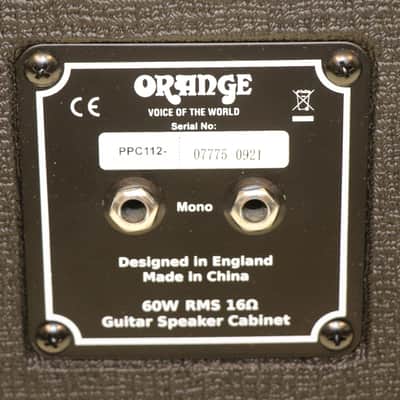 2021 Orange PPC112 Black Guitar Speaker Cabinet 1x12 60 Watts RMS with Celestion G12 image 3