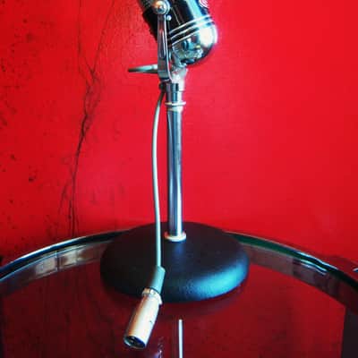 Vintage 1960's Olson M-102 dual crystal pill microphone w cable & Atlas stand RCA Calrad Monarch Lafayette Alrad image 1