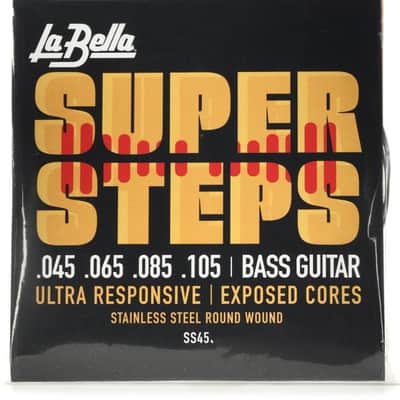 La Bella SS45 Super Steps Bass Guitar Strings - .045-.105 Standard 4-string image 2