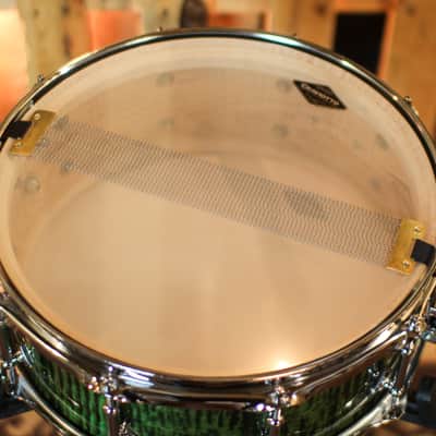 Craviotto 6x14 Private Reserve Curly Maple Ebonized Green Lacquer Snare Drum image 5