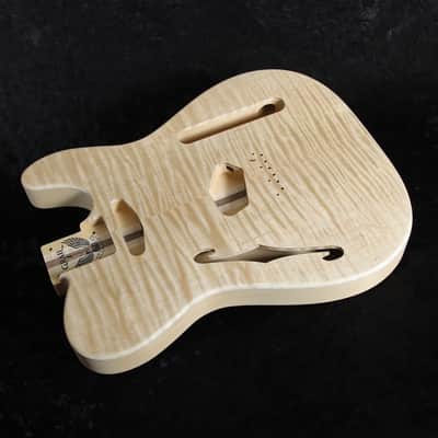 Grail ~ Thinline Telecaster Body ~ 3lbs 11oz ~ Flame Maple ~ Alder & Walnut ~ Unfinished image 2