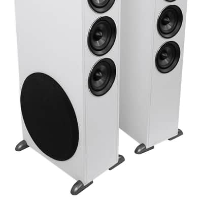Rockville TM150W White Powered Home Theater Tower Speakers 10" Sub / Blueooth / USB image 3