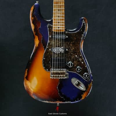 Fender Stratocaster Midnight Blue/Sunburst Heavy Aged Relic by East Gloves Customs image 1
