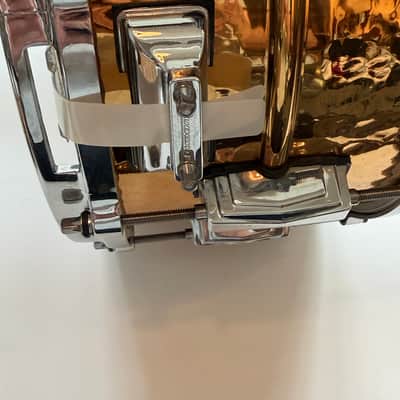 Ludwig LB552K Hammered Bronze 6.5x14" 10-Lug Snare Drum 1985 - 2020 - Clear-Lacquered Bronze image 4