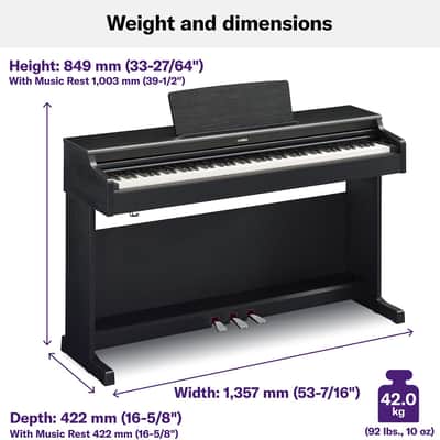 Yamaha YDP-164 Arius 88-Key Digital Piano - Black image 3
