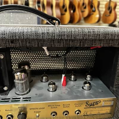Supro 1699RH Statesman 2-Channel 50-Watt Tube Guitar Head Black Rhino image 14