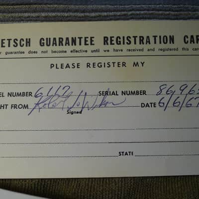 Gretsch Guarantee papers 6117 1967 image 4