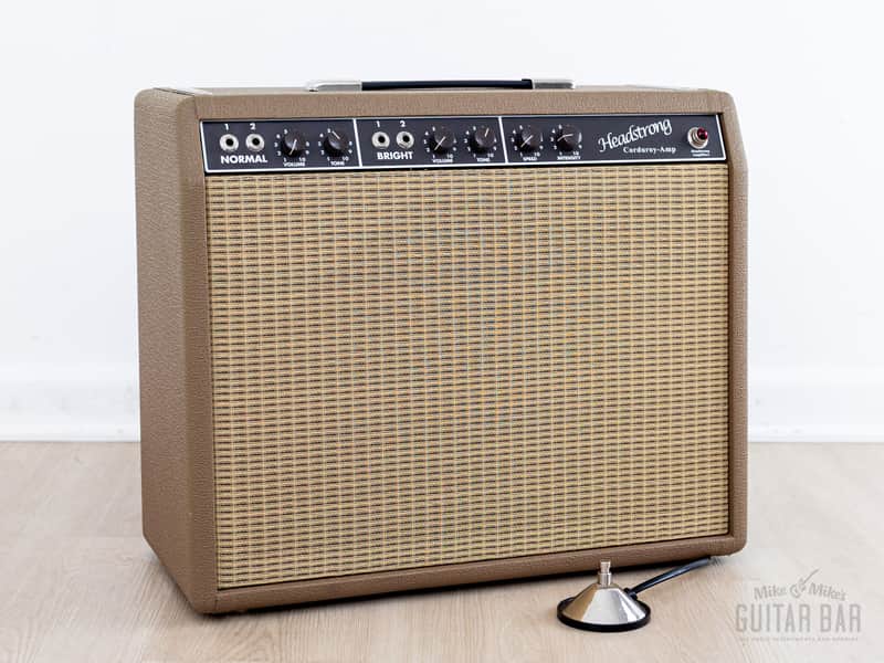 Headstrong Amplifiers Corduroy 1x12 Brown Panel Deluxe-Style Boutique Hand-Wired Tube Amp w/ Cover image 1