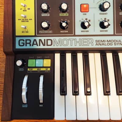 Moog Grandmother 32-Key Semi-Modular Analog Synthesizer with Custom Walnut Cheeks image 9