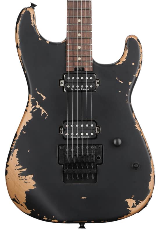 Charvel Pro-Mod Relic San Dimas Style 1 HH FR PF Electric Guitar - Weathered Black image 1