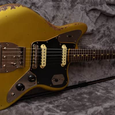 American Fender Jaguar Custom Relic Gold Sparkle image 8