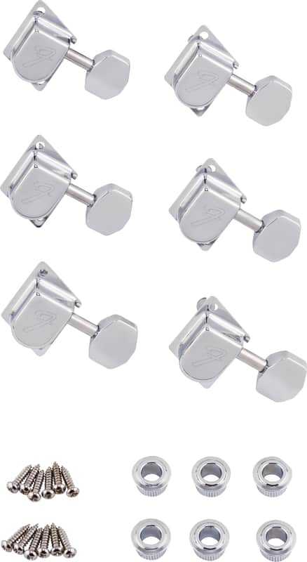 Fender 70s "F" Style Stratocaster®/Telecaster Tuning Machines Chrome (6) image 1