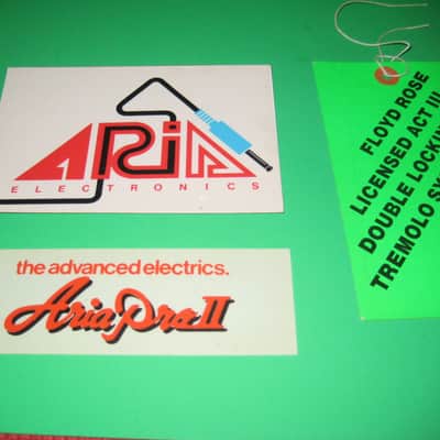 Aria Guitar Dealer Display Set of  3  Promo Tags  1980's image 1