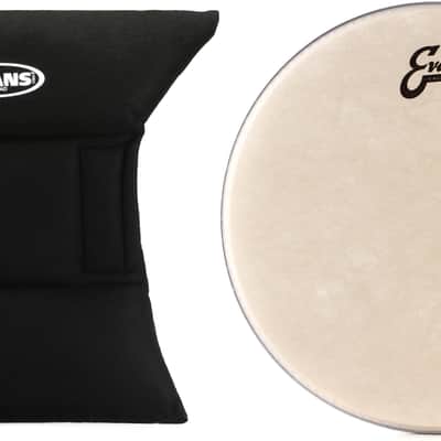 Evans EQ Pad Bass Drum Muffler Bundle with Evans Calftone Drumhead - 14 inch image 1