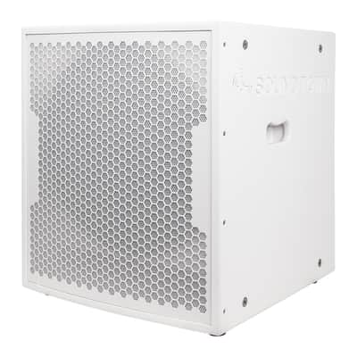 CARPO-18SWPW | 2000W 18" Powered DJ/PA Pro Audio Subwoofer with 2 Speaker Outputs, 4" Voice Coil, White image 3