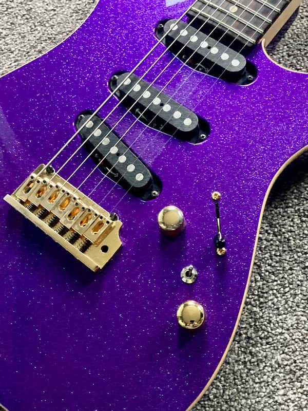 Tom Anderson Guitarworks Drop Top 7 String 2001 - Purple Sparkle 1 of 17 Built! image 1