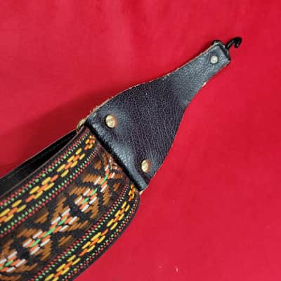 Vintage Ace/Bobby Lee style woven banjo strap - Brown/Multicolor image 3
